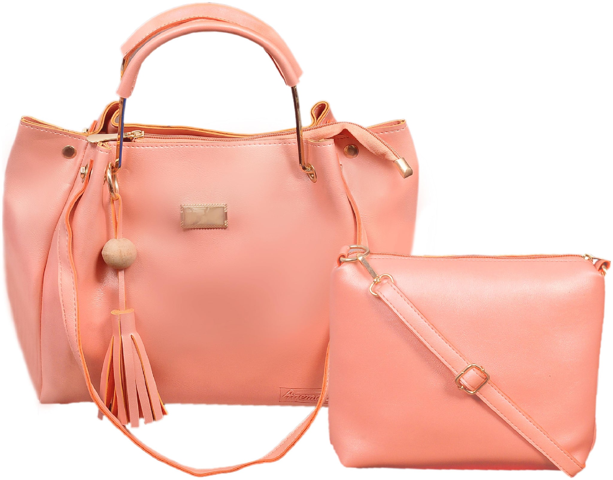 

Anemone Pink Faux Leather Handheld Bag