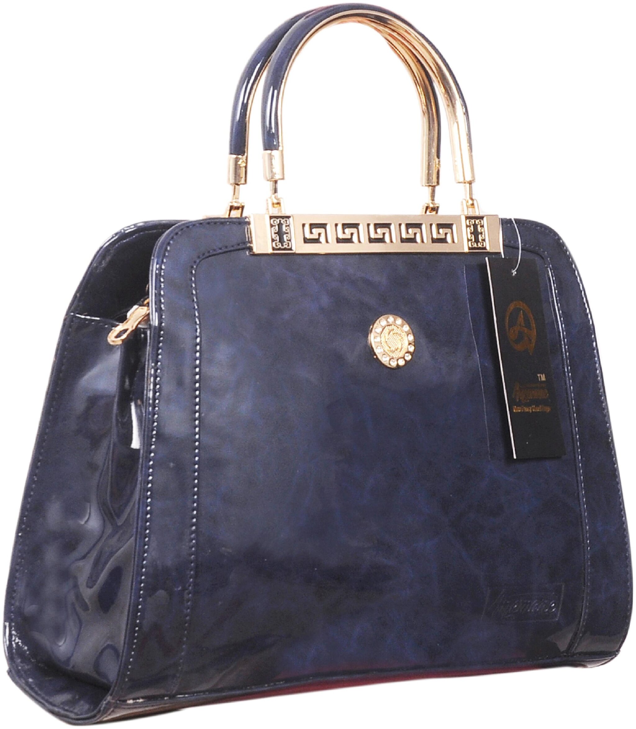

Anemone Blue Faux Leather Handheld Bag