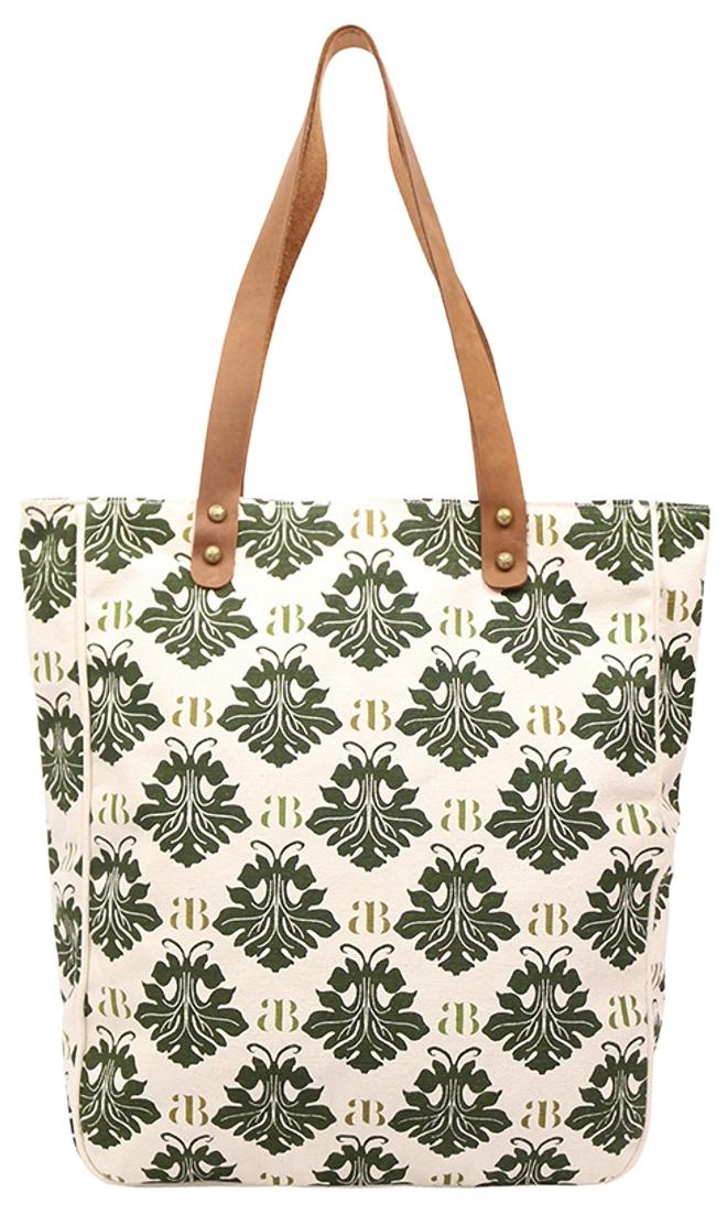 

Anges Bags Green Canvas Handheld Bag