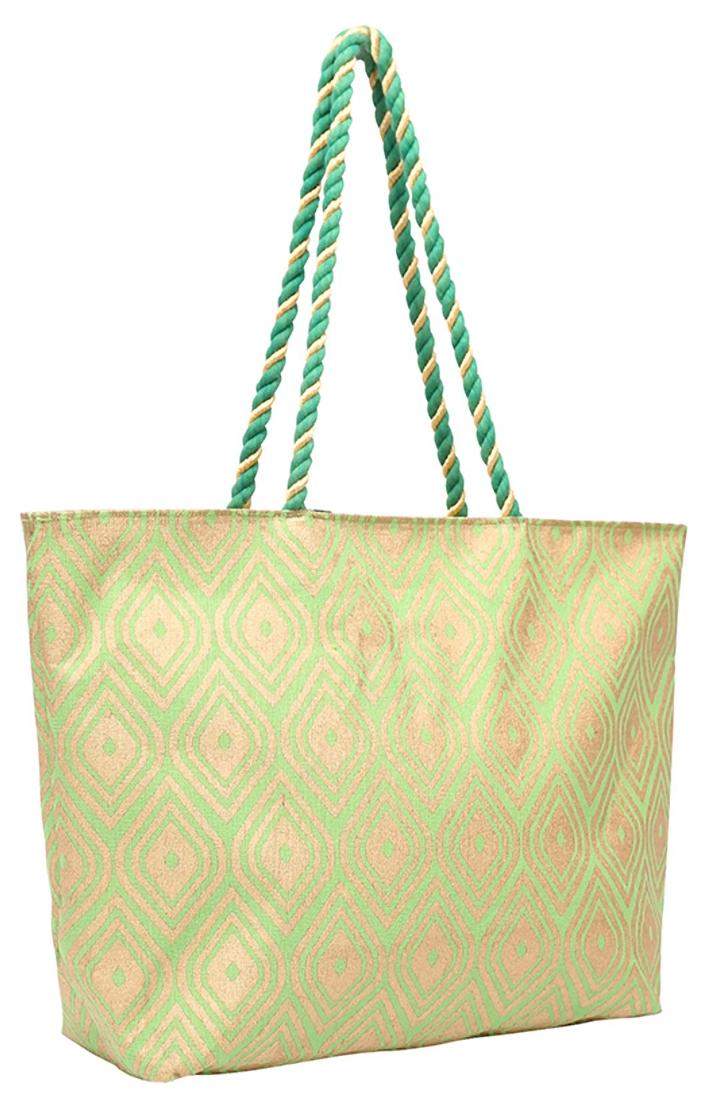 

Anges Bags Green Canvas Handheld Bag
