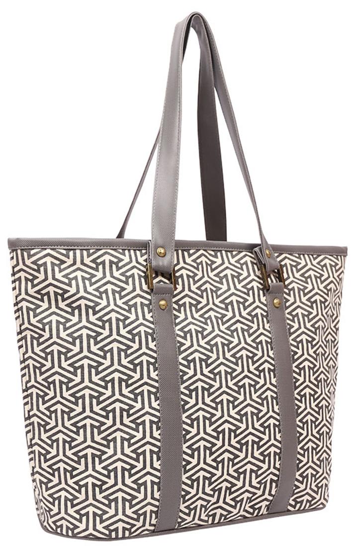

Anges Bags Grey Canvas Shoulder Bag