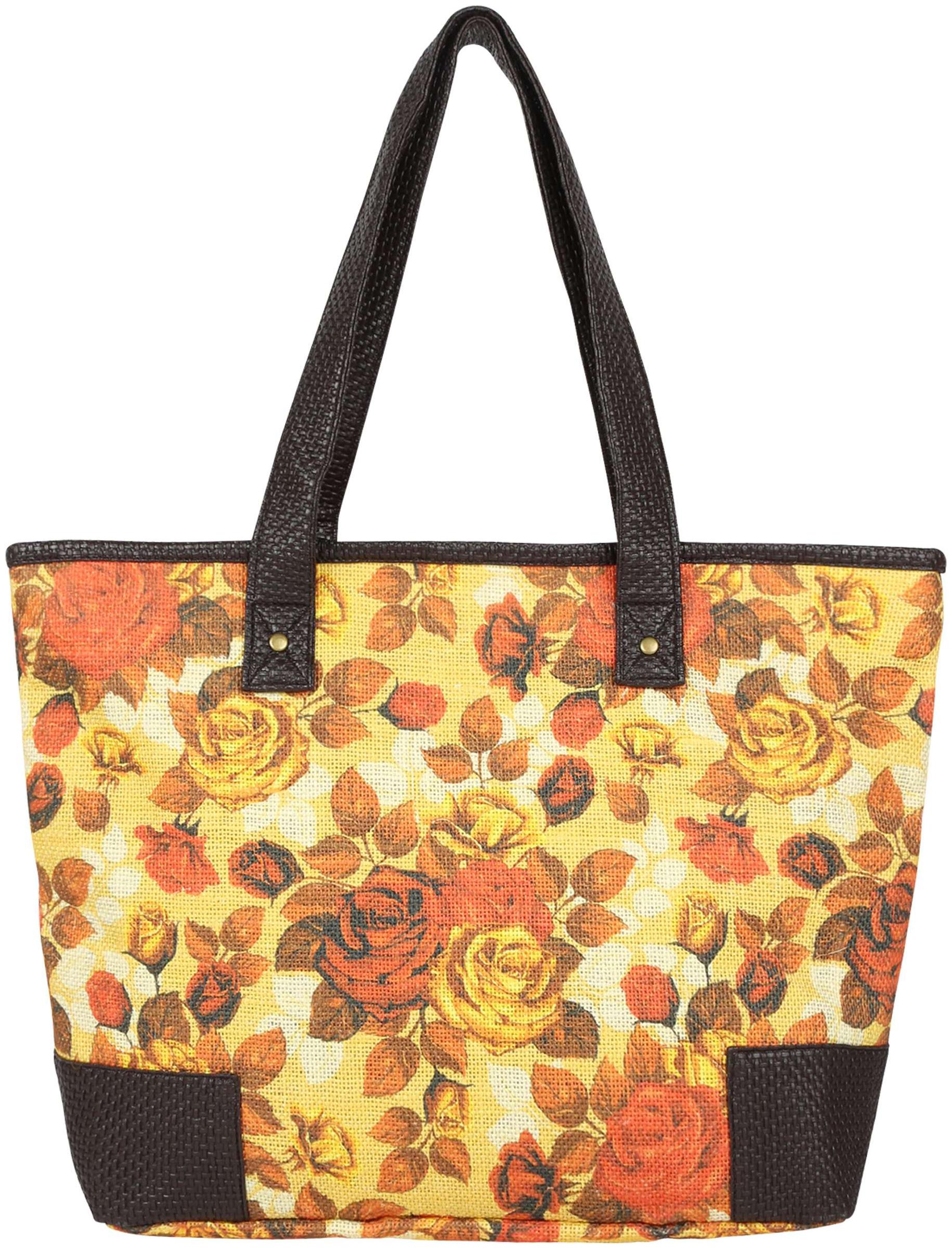 

Anges Bags Brown Jute Handheld Bag