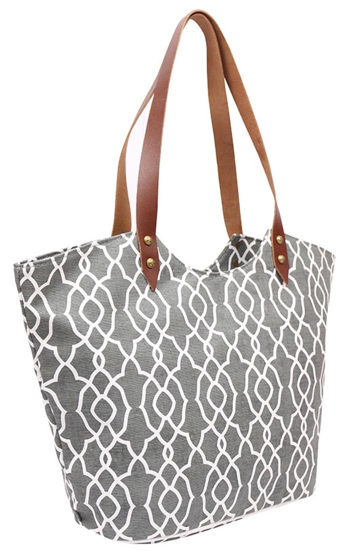 

Anges Bags Grey Canvas Shoulder Bag
