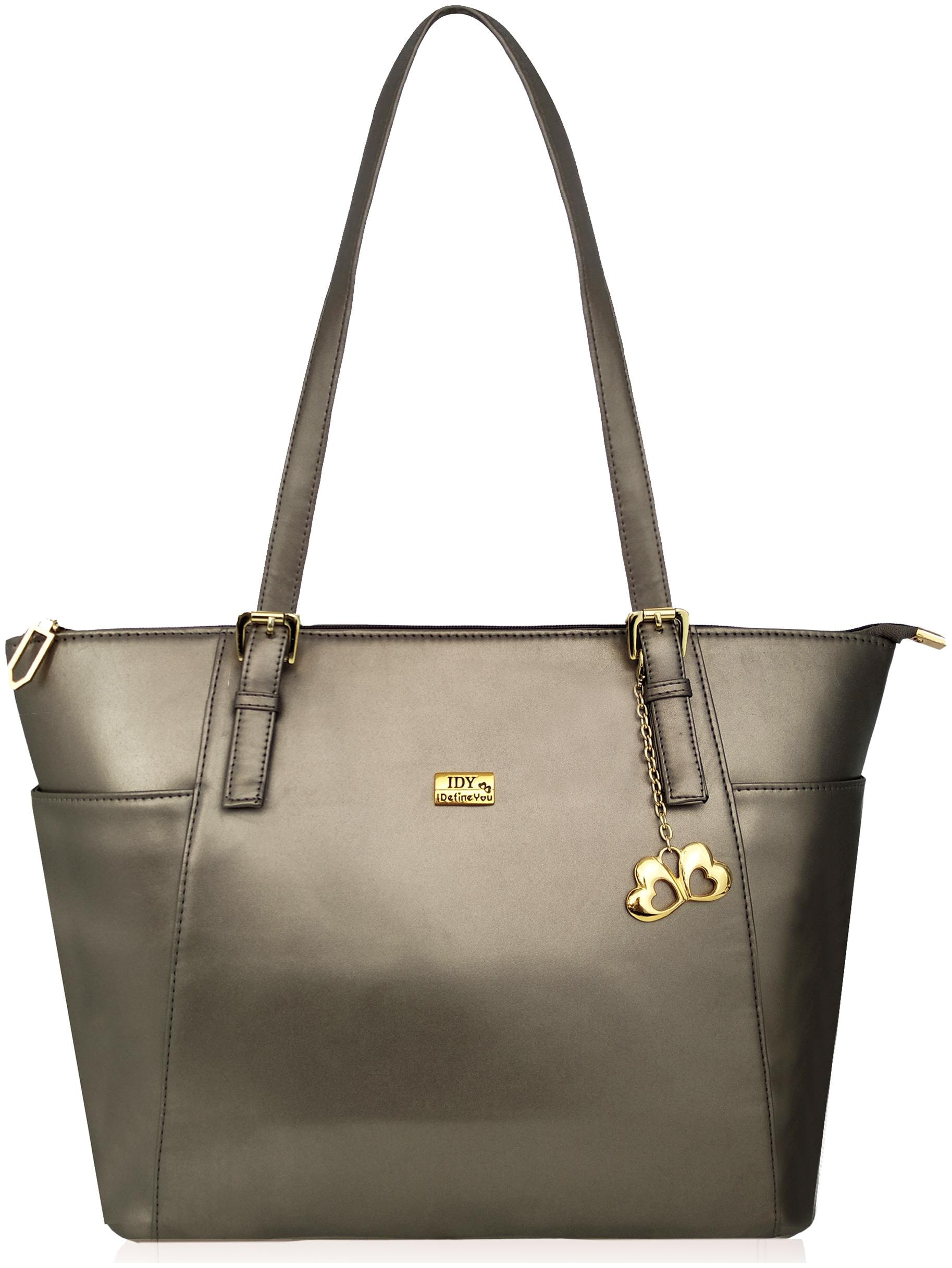 

Anglopanglo Women Solid PU - Tote Bag Grey