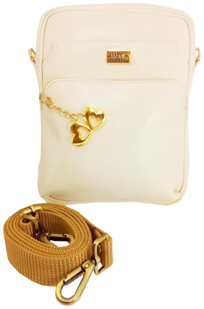 

Anglopanglo Beige PU Solid Sling Bag