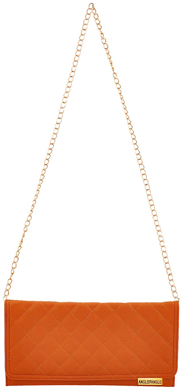 

Anglopanglo Tan PU Solid Sling Bag