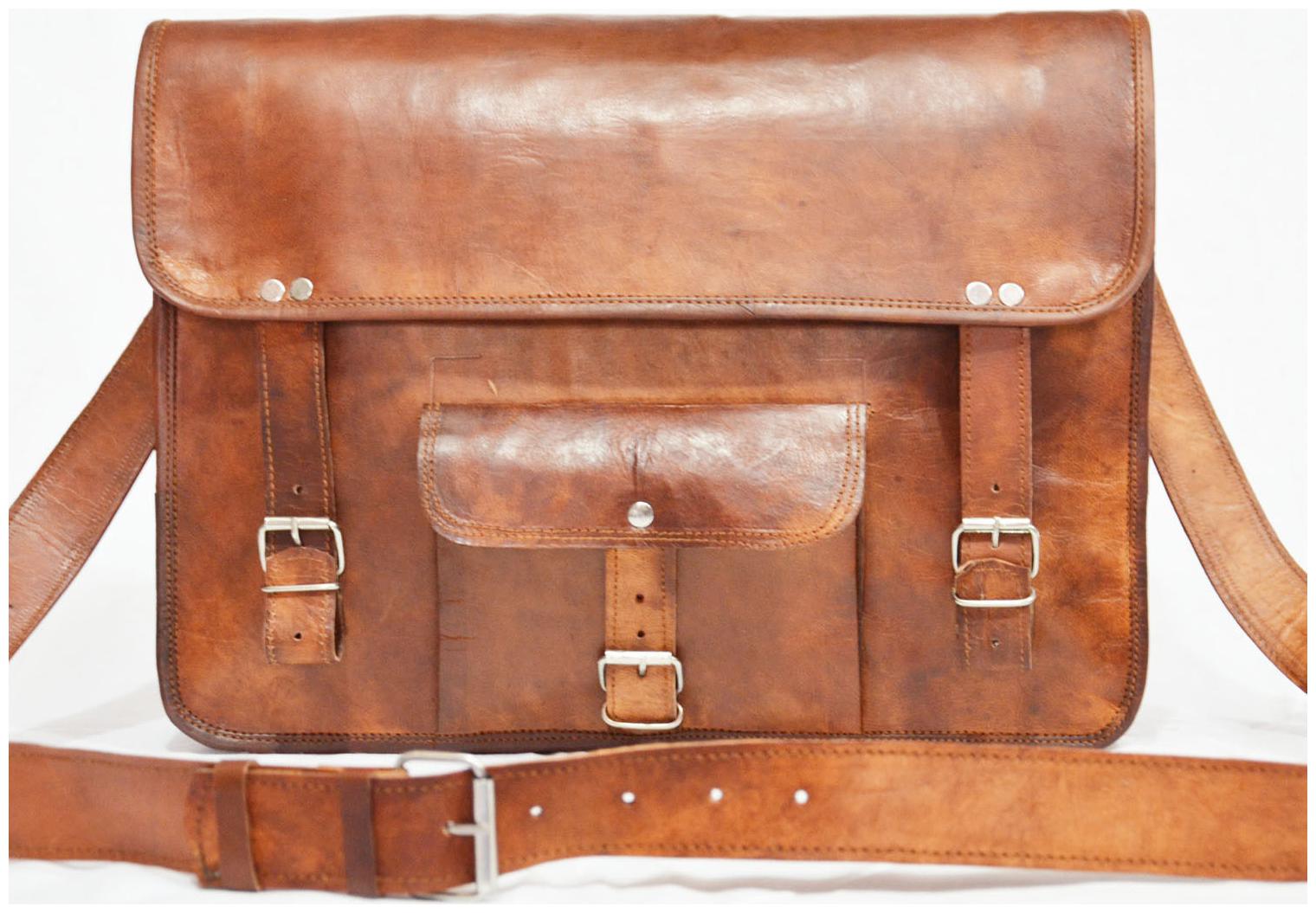 

Anshika International 38 1 cm (15 inch) genuine leather laptop messenger shoulder bag
