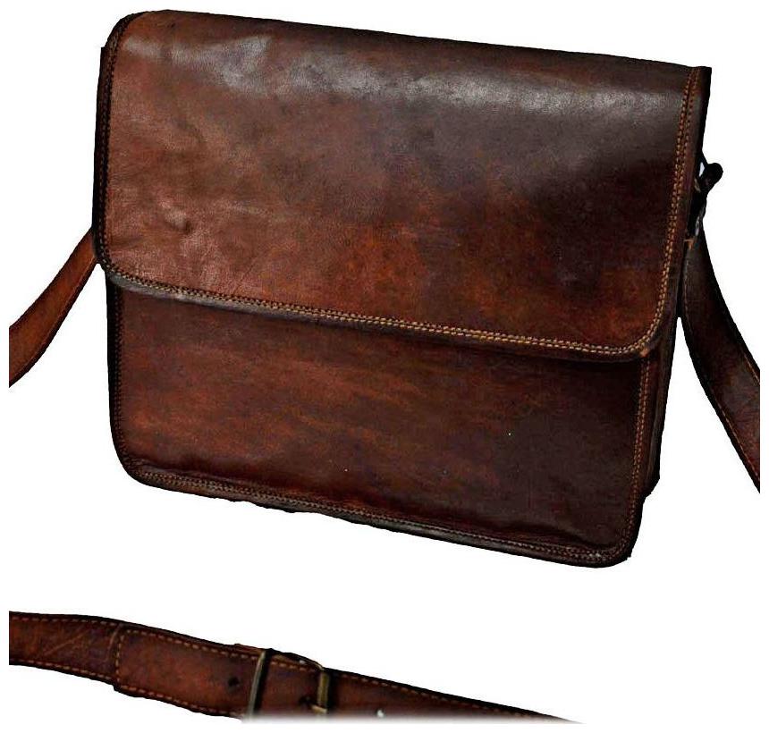 

Anshika International Leather Meesenger Bag Half Flap Brown 10 x 13 x 4 Inches