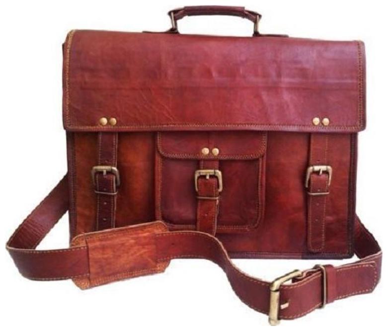 

Anshika International Leather Laptop Messenger Bag Cum Briefcase size 13 x 10 x 3 Inches