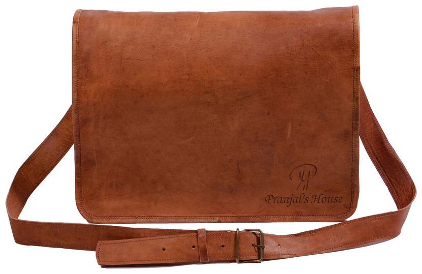 

Anshika International real leather full flap crossbody satchel laptop messenger bag