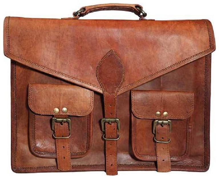 

Anshika International Vintage Handmade Latest Genuine Browm Leather Office Laptop and Messenger Bag For Boys Girls