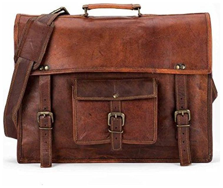 

Anshika International vintage bags genuine leather messenger bag cum office bag