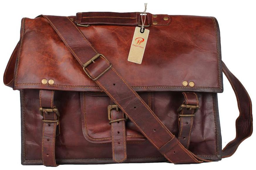 

Anshika International vintage handmade leather messenger bag for boys girls size L1 3 H10 W4