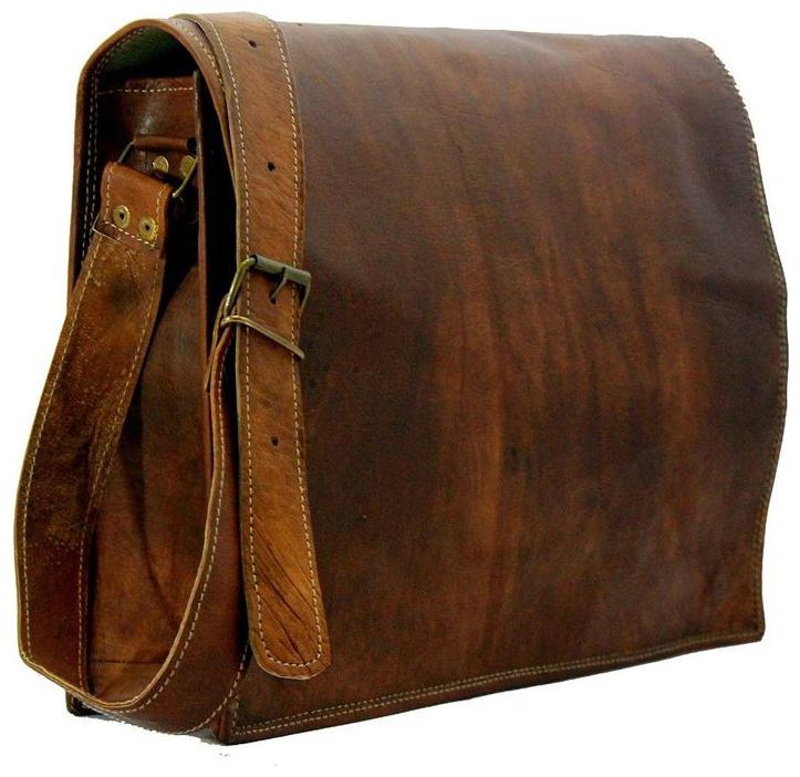 

Anshika International 38 1 cm (15 inch) vintage leather laptop messenger shoulder bag