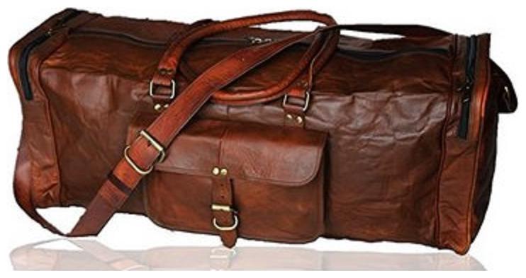 

Anshika International Leather Men Gym bag - Brown