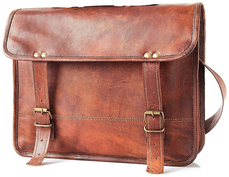 

Anshika International 33 02 cm (13 Inch) genuine leather briefcase messenger bag
