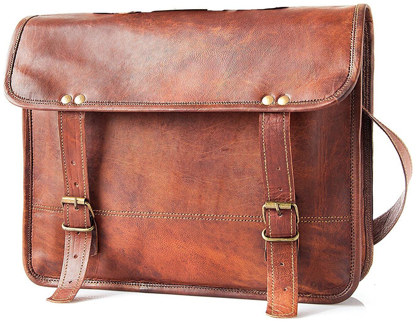 

Anshika International 38 1 cm (15 inch) vintage leather laptop office briefcase bag