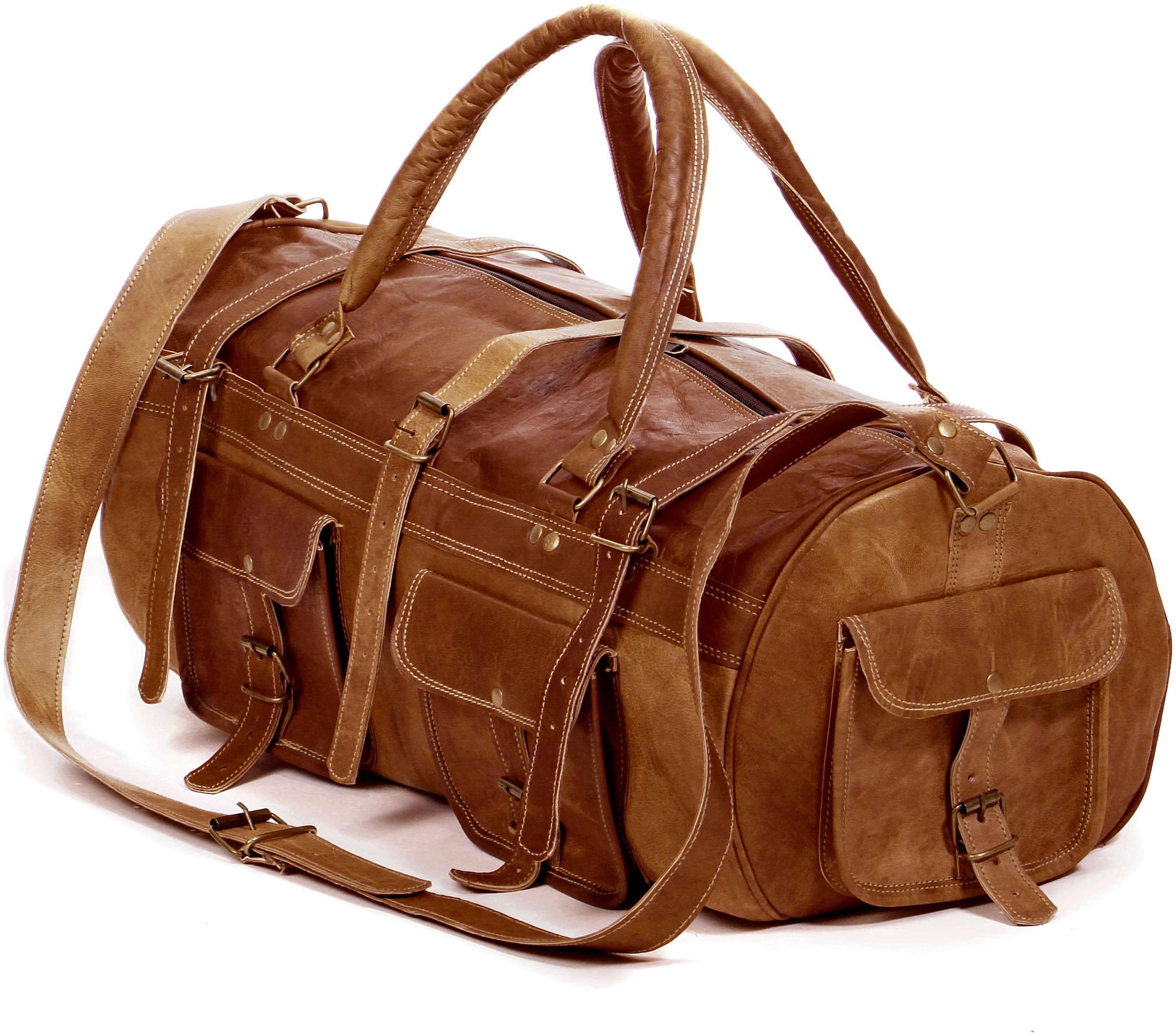 

Anshika International Leather Men Gym bag - Brown
