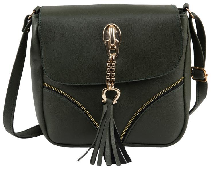 

Apna purse Green PU Solid Sling Bag