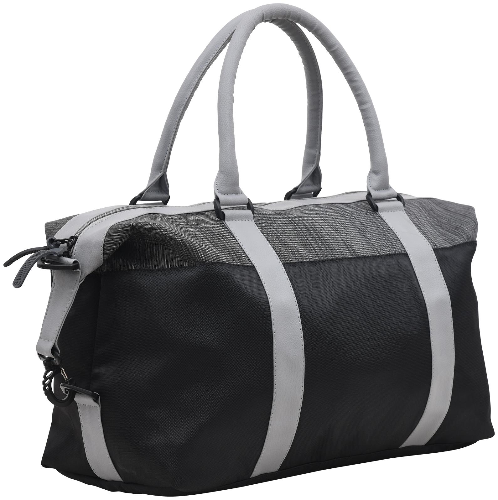

AQUADOR Duffle Bag With Black And Grey PU Leather(Code AB-S-1477-Black Grey)