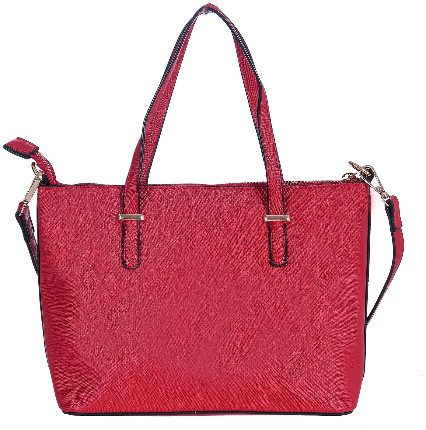 

AR Red Color Women s Handbag Leather Bag with Adjustable Strap for Ladies and Girls
