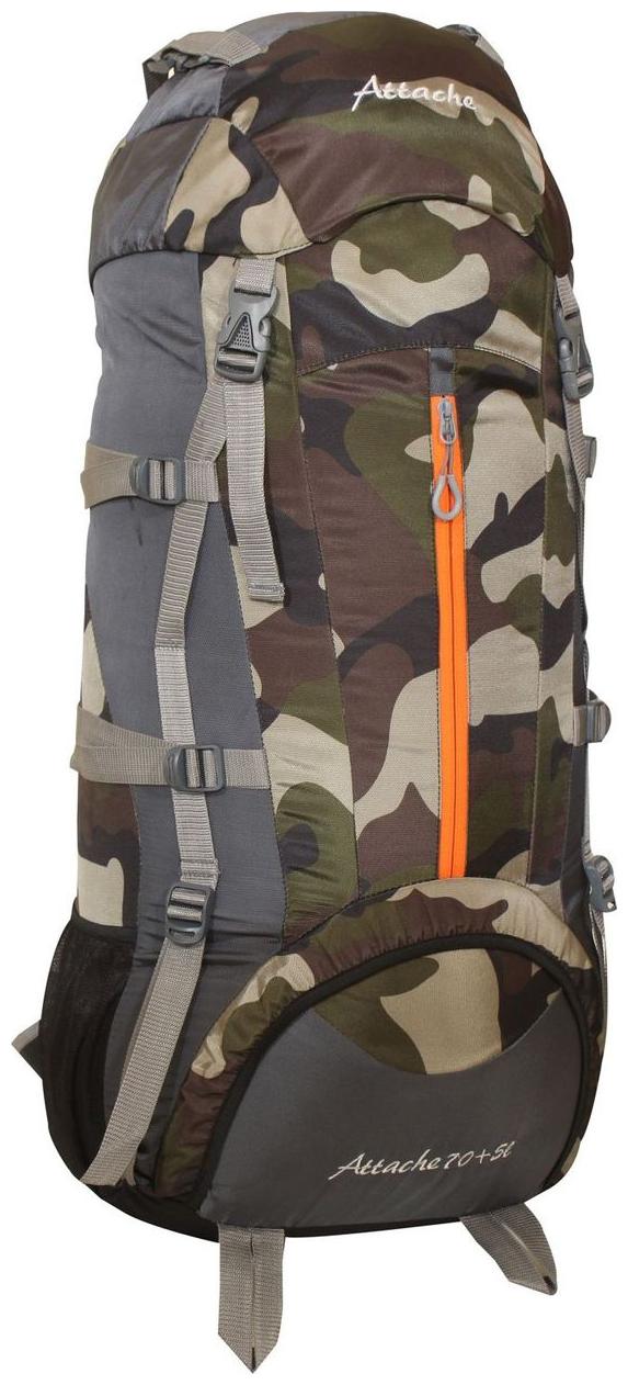 Attache 1021R Climate Proof Rucksack, Hiking Backpack 75Lts Camouflage Grey With Rain Cover