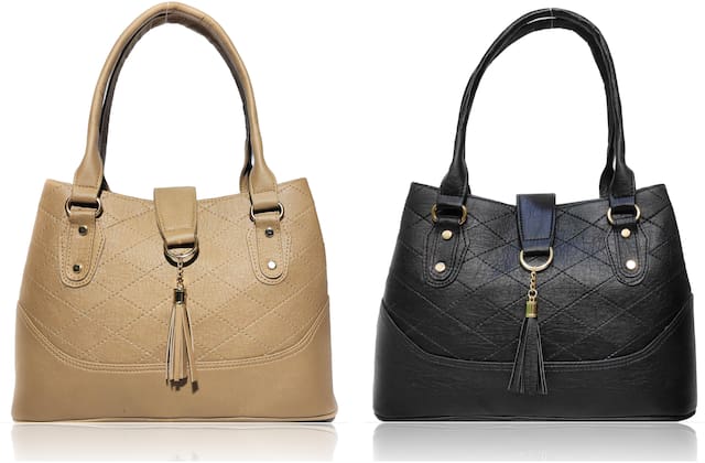 AZED Collections Regular Embellished Shoulder Bag Brown & Black