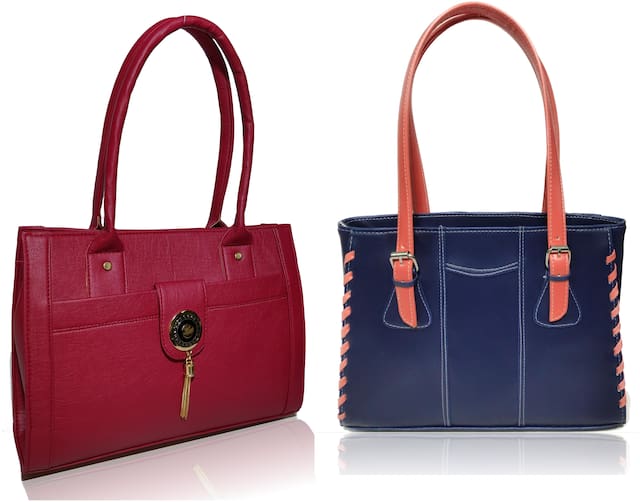 AZED Collections Regular Embellished Shoulder Bag Maroon & Blue