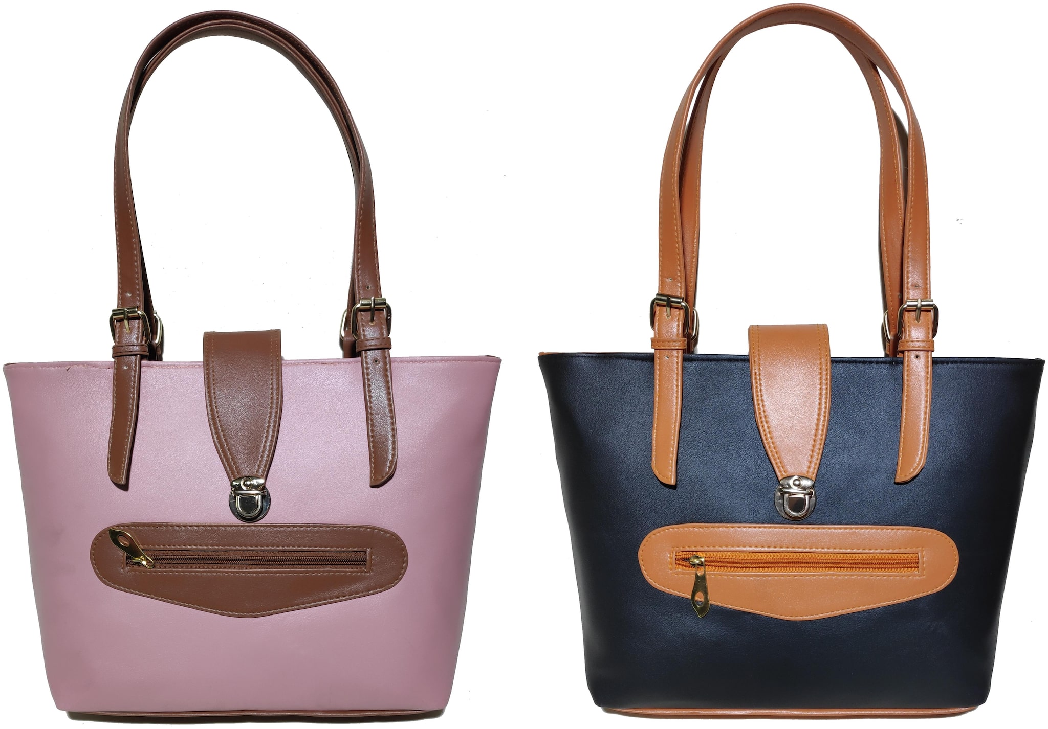 

AZED Collections Pink Black PU Shoulder Bag