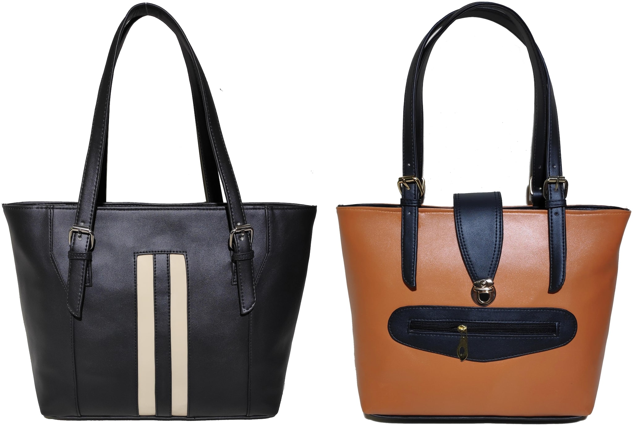 

AZED Collections Black Tan PU Shoulder Bag