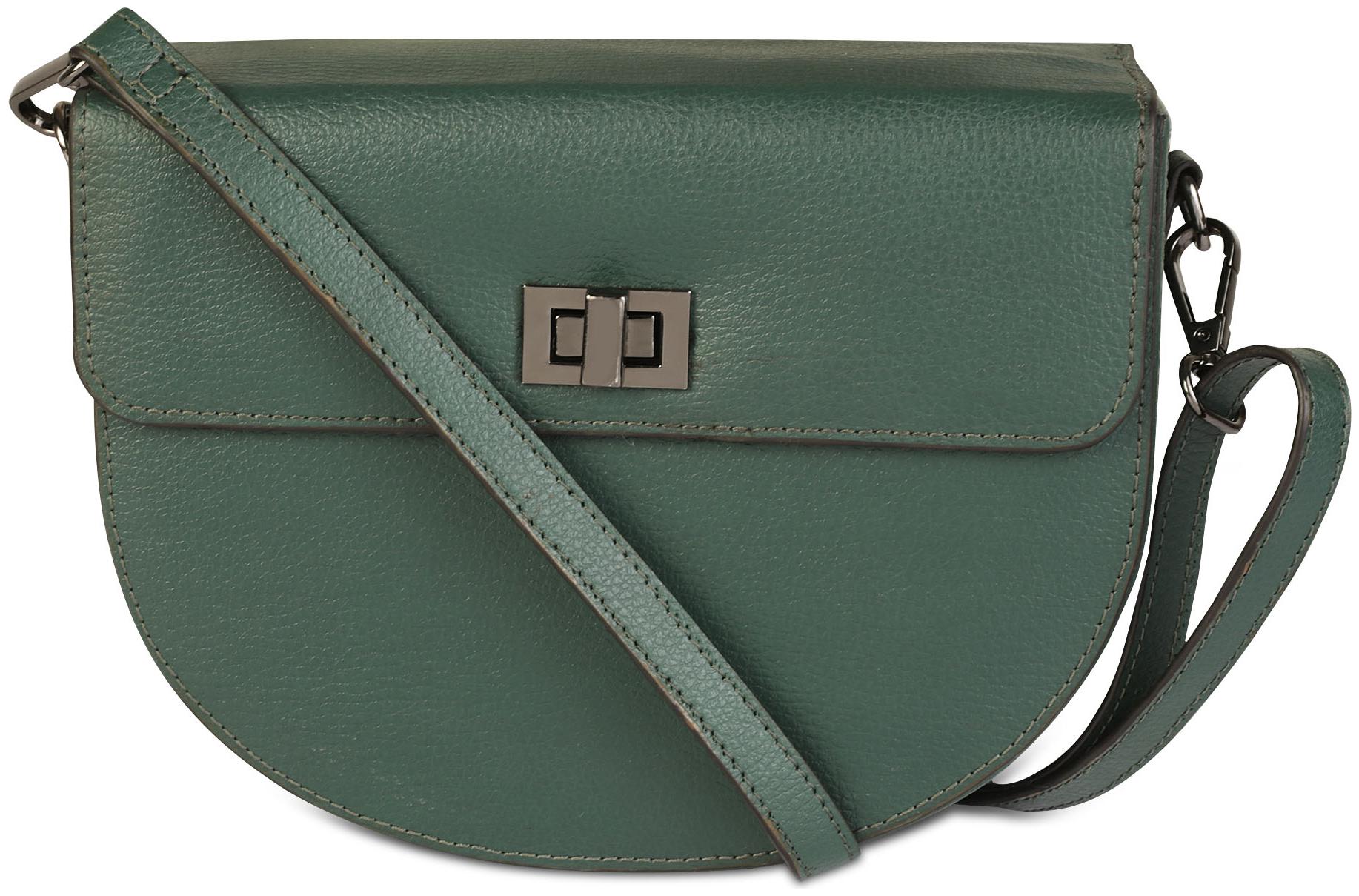 

BABES BABAS Green Faux Leather Solid Sling Bag