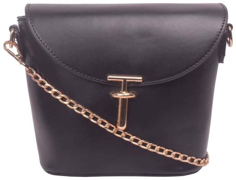 

Bagkok Black PU Solid Crossbody Bag