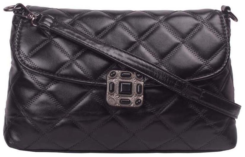 

Bagkok Black PU Solid Crossbody Bag
