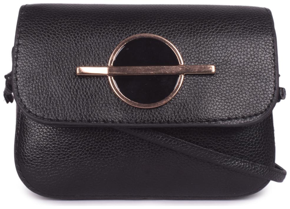 

Bagkok Black PU Solid Sling Bag