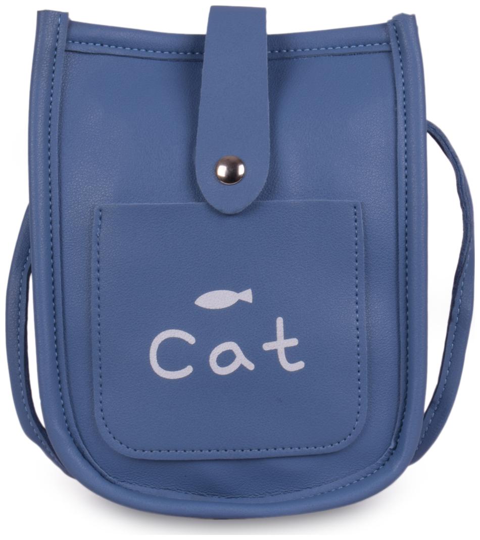 

Bagkok Blue PU Solid Crossbody Bag