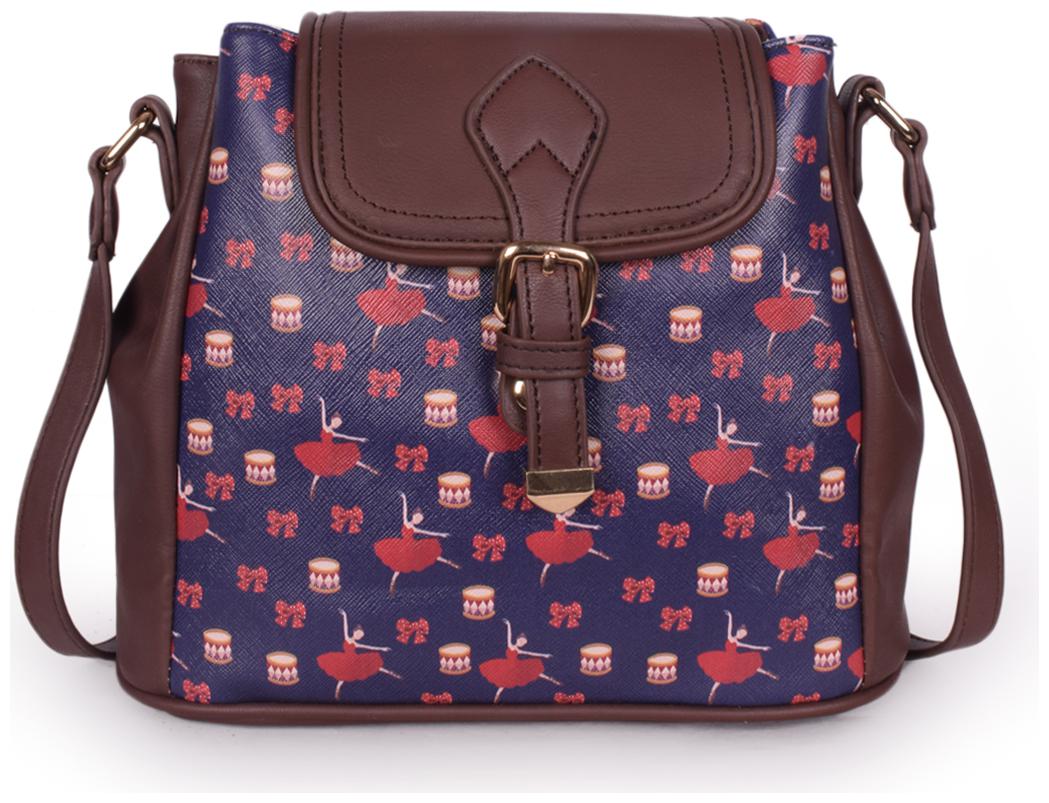 

Bagkok Blue PU Printed Sling Bag