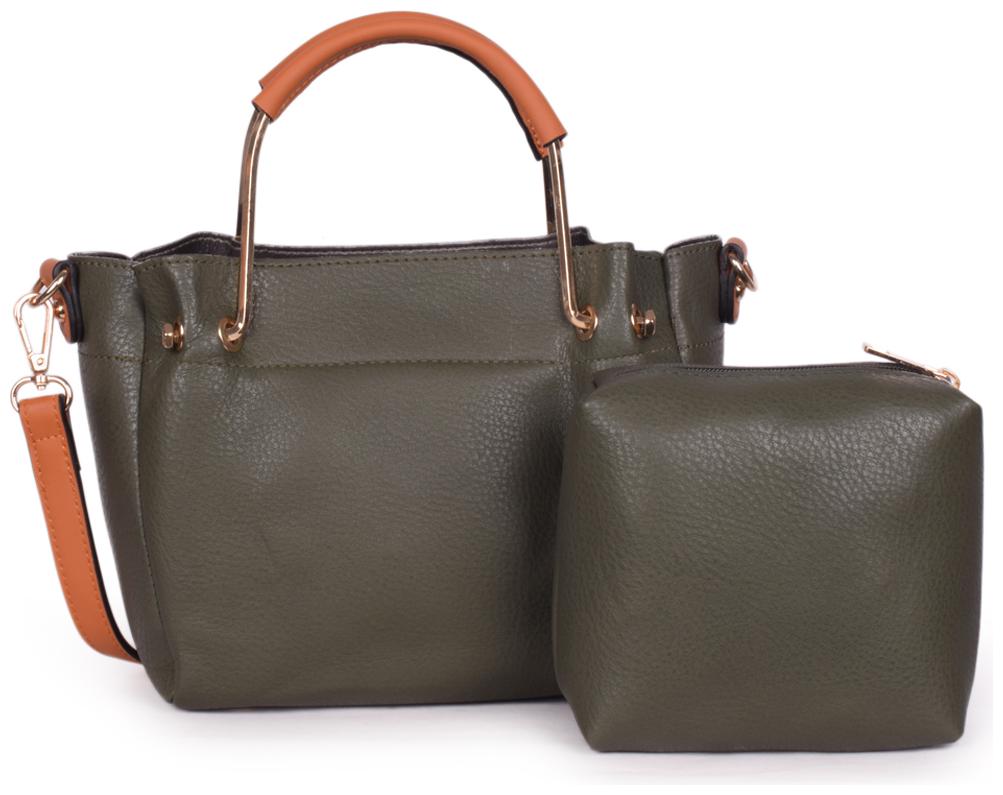 

Bagkok Green PU Solid Sling Bag