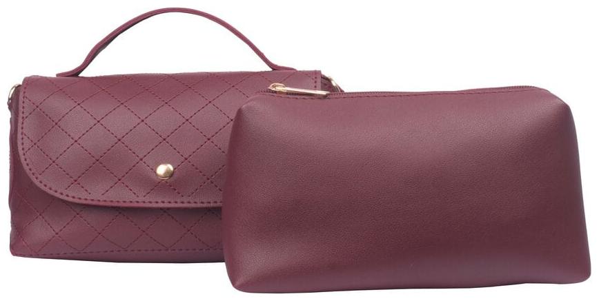 

Bagkok Maroon PU Solid Crossbody Bag
