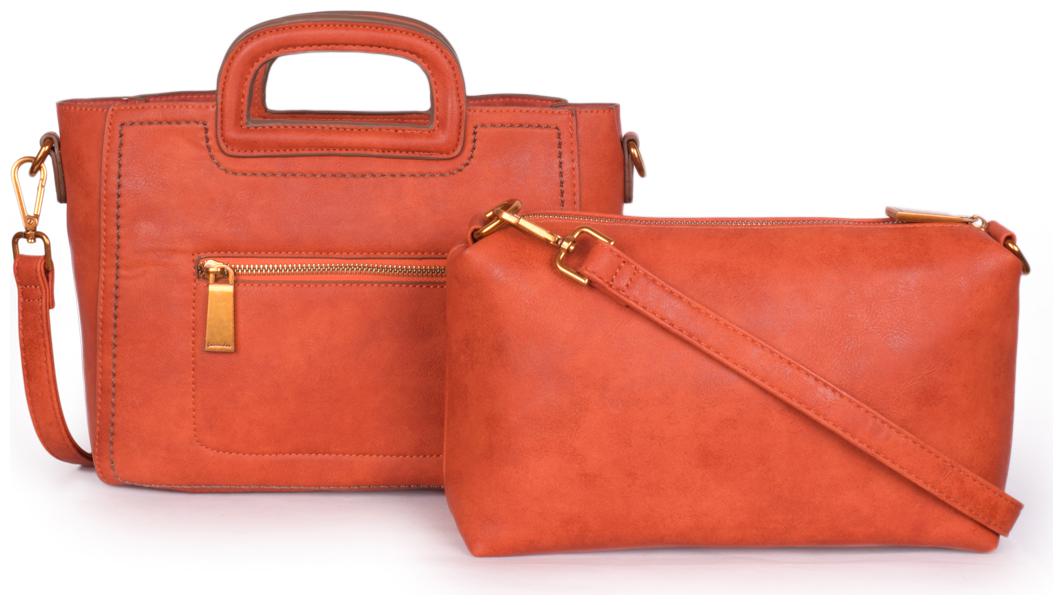 

Bagkok Orange PU Handheld Bag