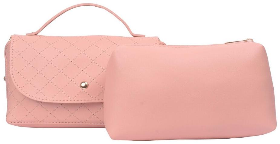 

Bagkok Pink PU Solid Crossbody Bag