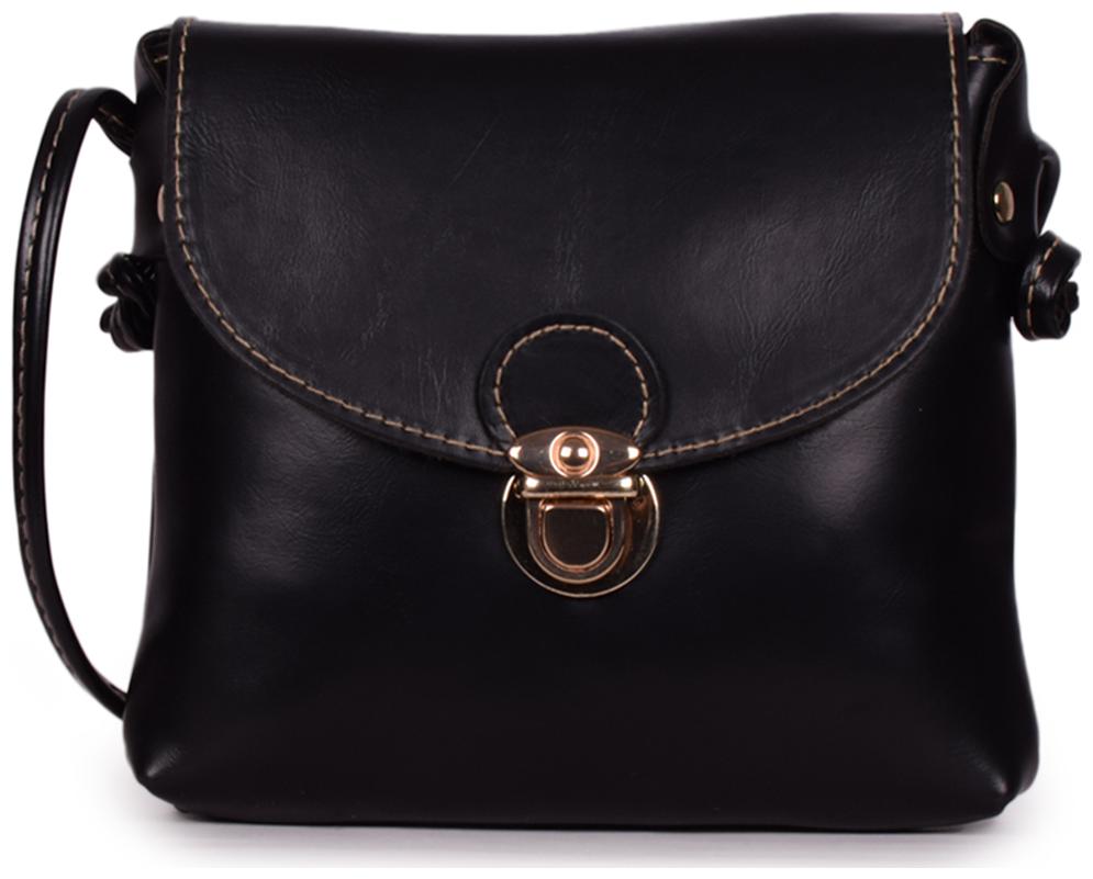

Bagkok Black PU Solid Sling Bag