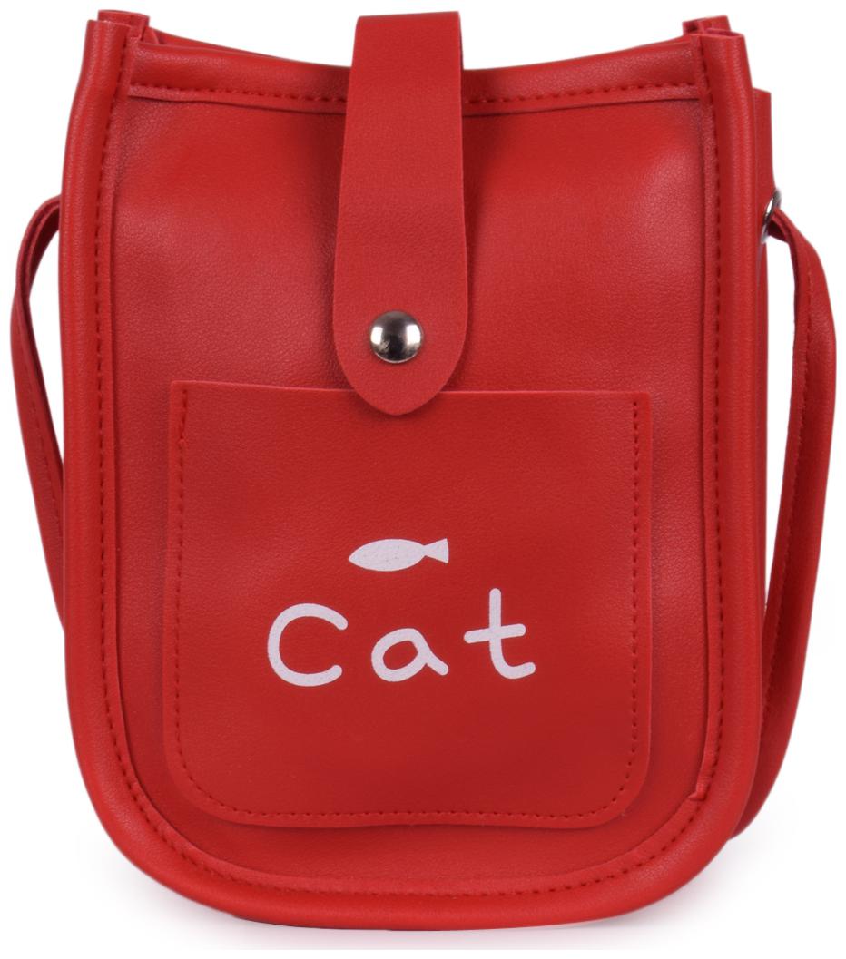 

Bagkok Red PU Solid Crossbody Bag