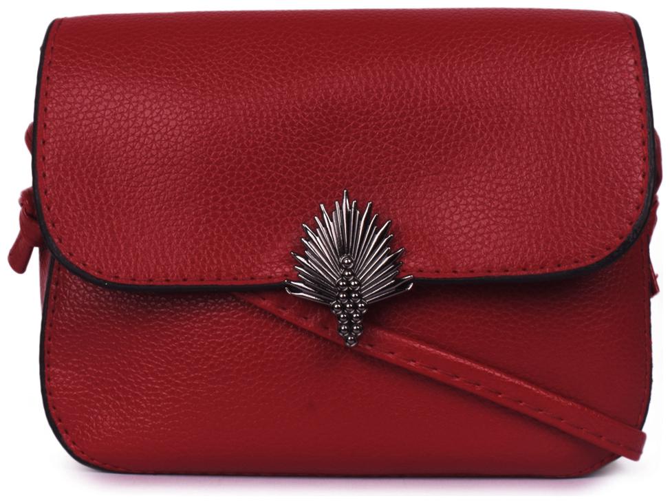 

Bagkok Red PU Solid Sling Bag