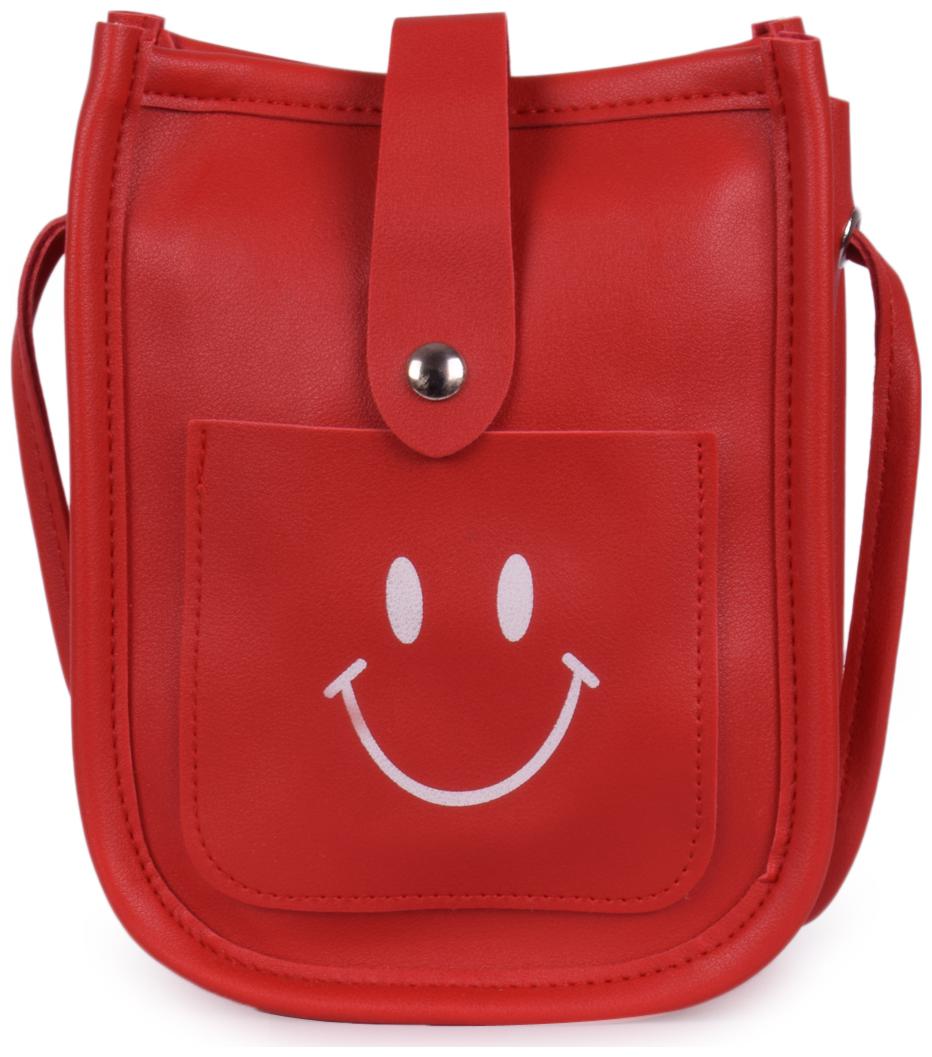 

Bagkok Red PU Solid Crossbody Bag