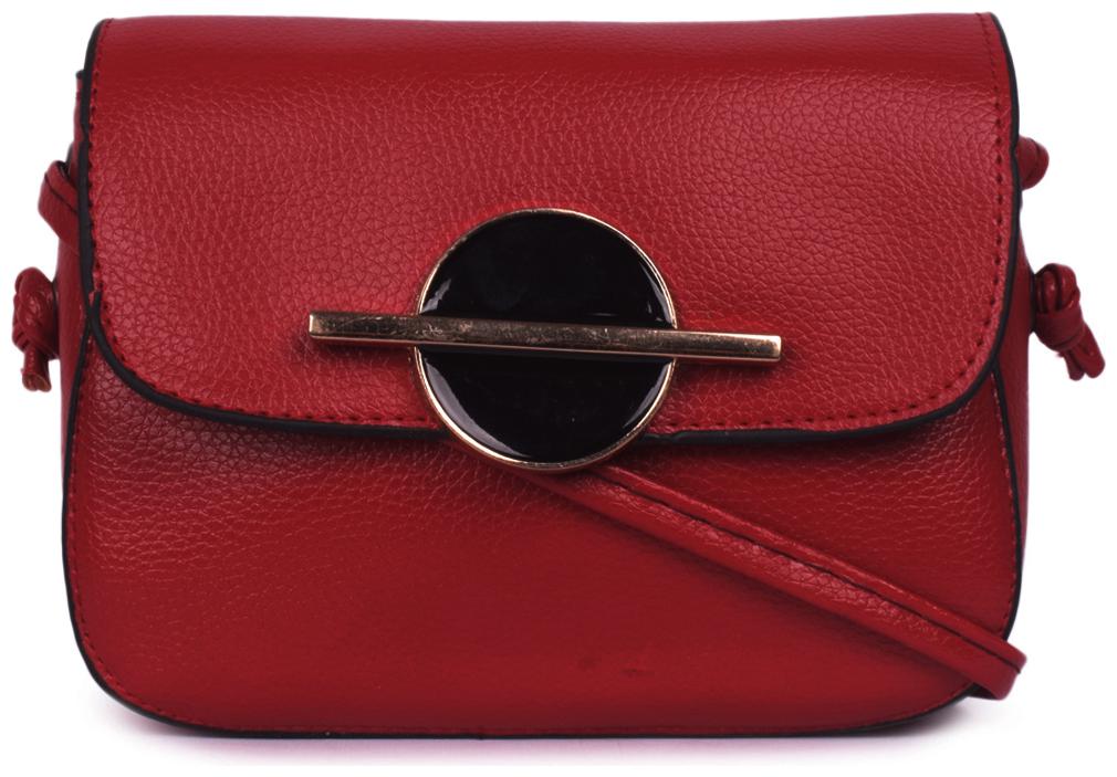 

Bagkok Red PU Solid Sling Bag