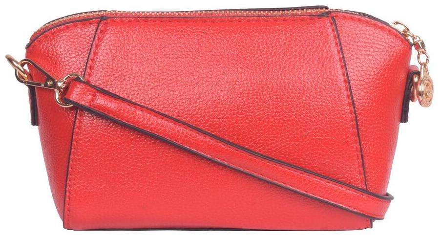 

Bagkok Red PU Solid Crossbody Bag