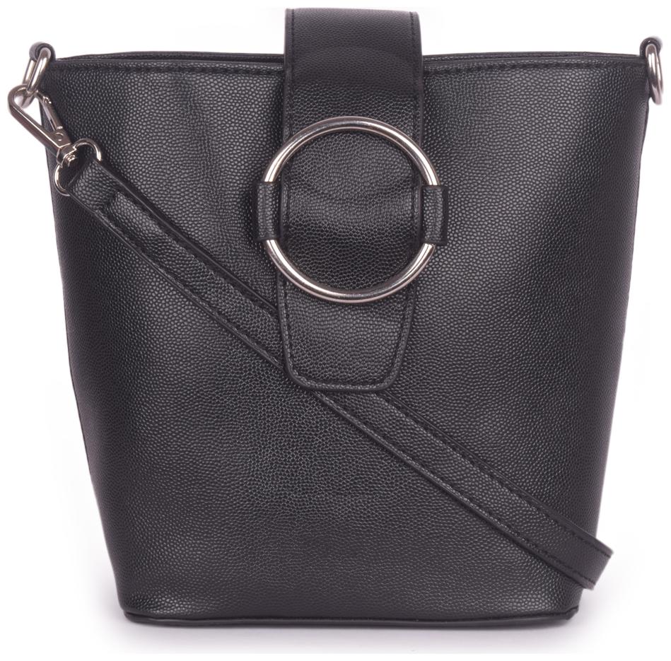 

Bagkok Black PU Solid Sling Bag