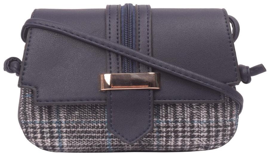 

Bagkok Blue PU Checked Crossbody Bag