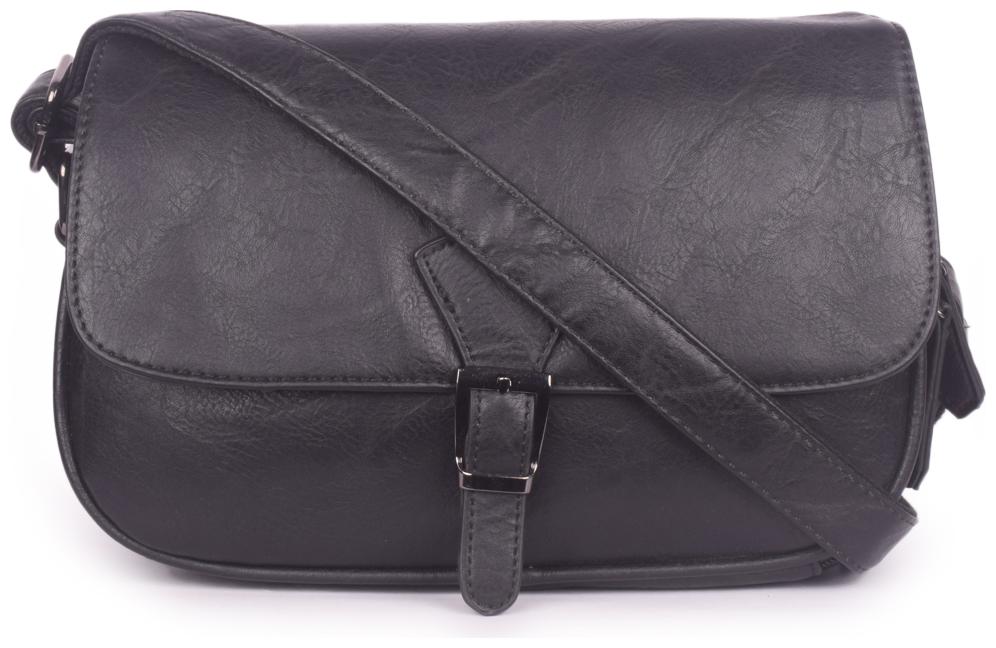 

Bagkok Black PU Solid Sling Bag