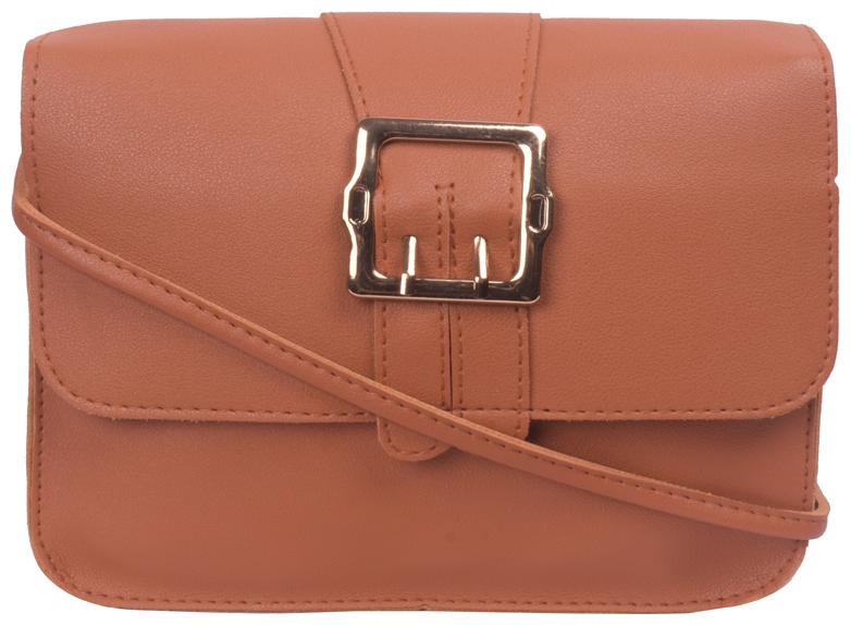 

Bagkok Tan PU Solid Crossbody Bag